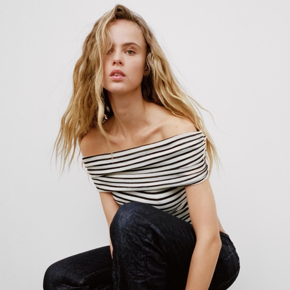 Zara knit stripped top